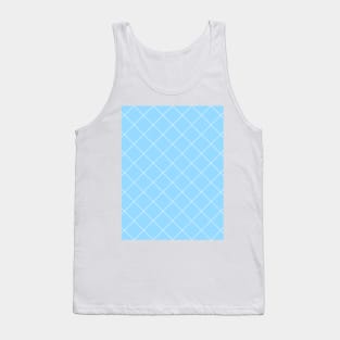 Manchester City Retro 1987 Home Sky Blue and White Pinstripe Cheques Tank Top